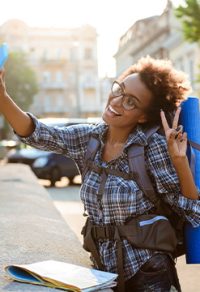 student travelling to foreign college